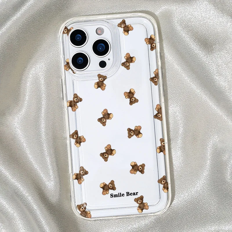 Чехол для телефона с цветочным принтом медведя для iphone 16 - Фотография_3