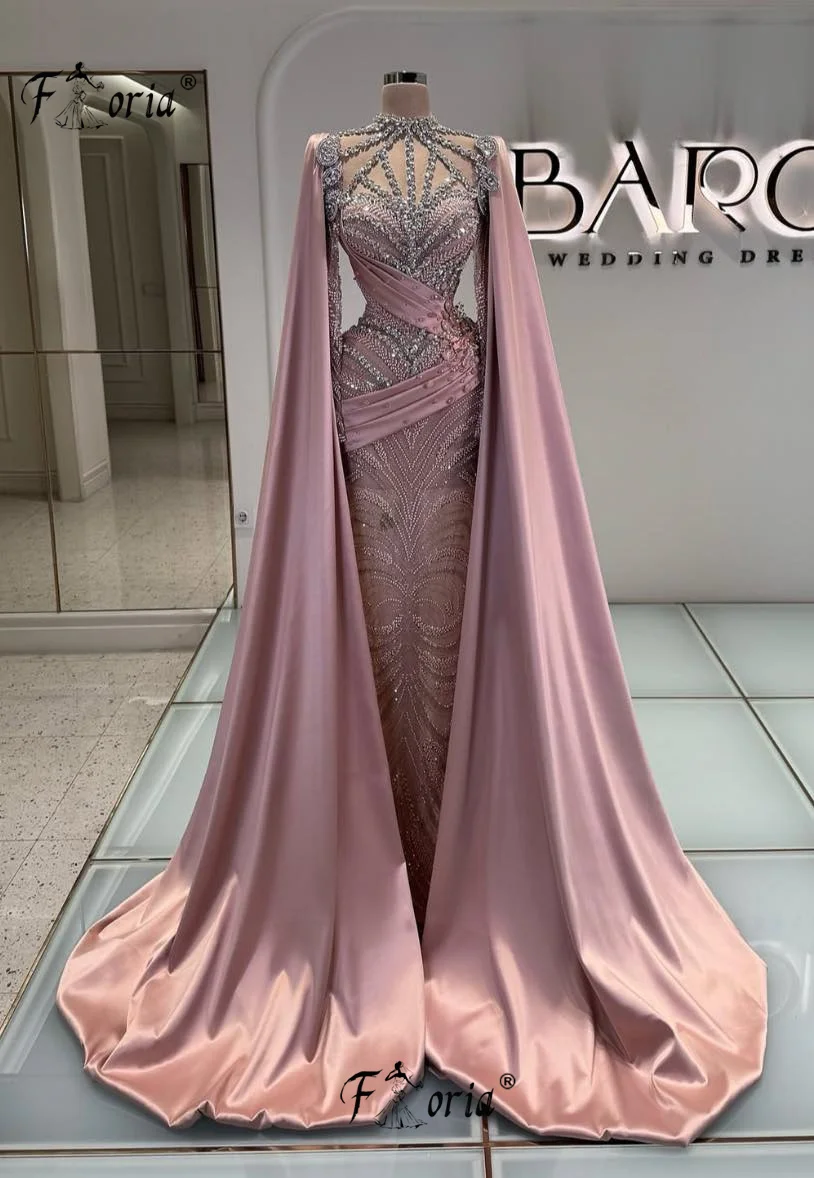 Modest pink evening wedding dresses