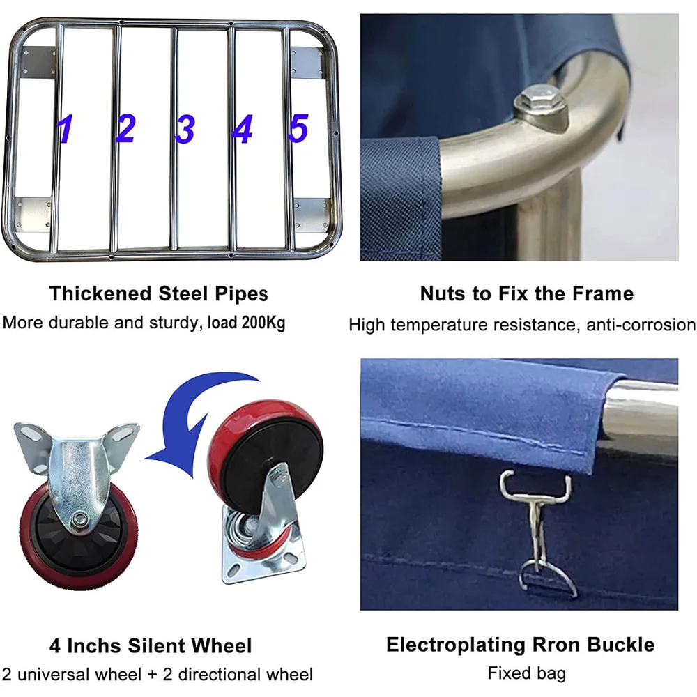 Тележка для белья из нержавеющей стали - Фотография_5