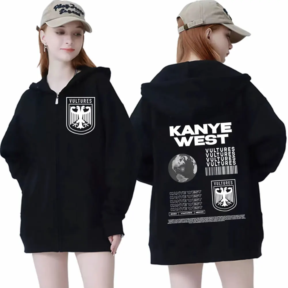 Толстовка rapper kanye с капюшоном на молнии