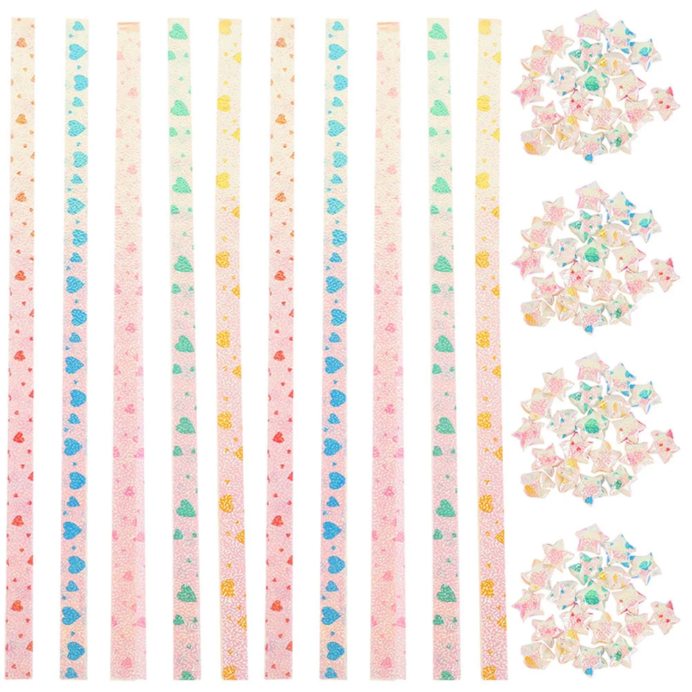 Яркие двусторонние бумажные полоски со звездами оригами для детей