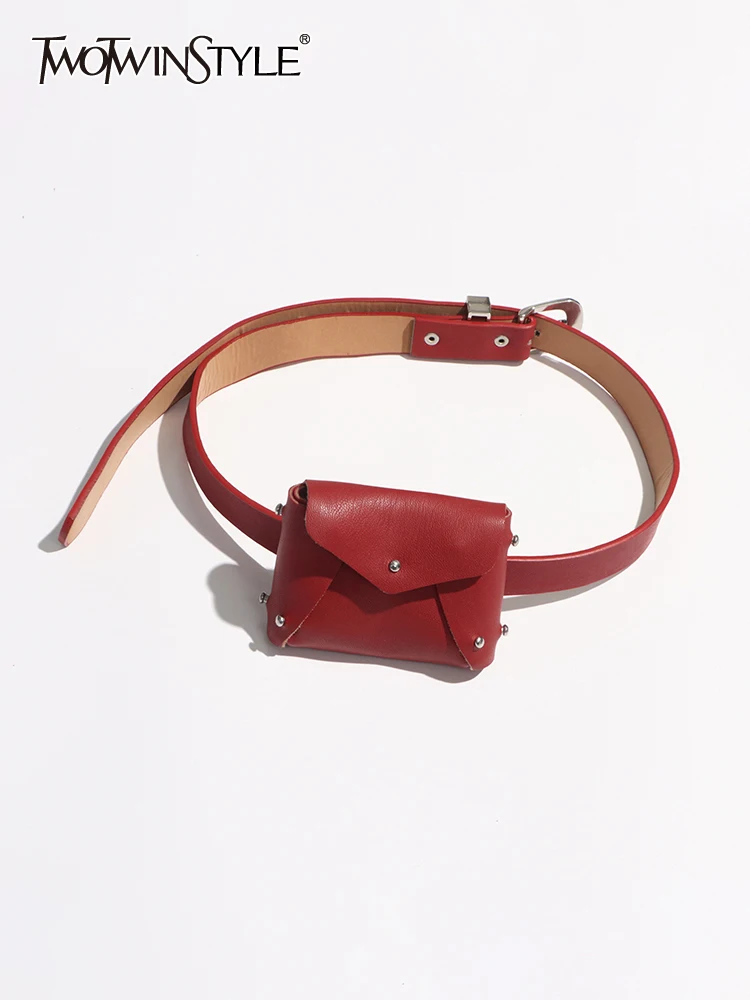 Twotwinstyle женские ремни из искусственной кожи с сумками для женщин