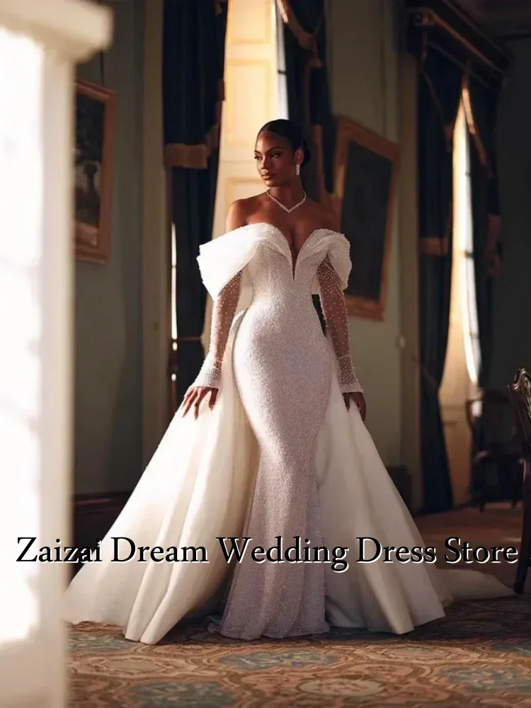 Роскошное съемное свадебное платье русалки 2 в 1 - Фотография_3