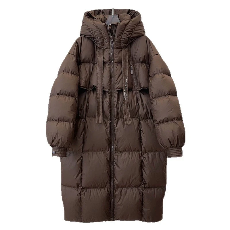 Schinteon женская длинная куртка на белом утином пуху - Фотография_6