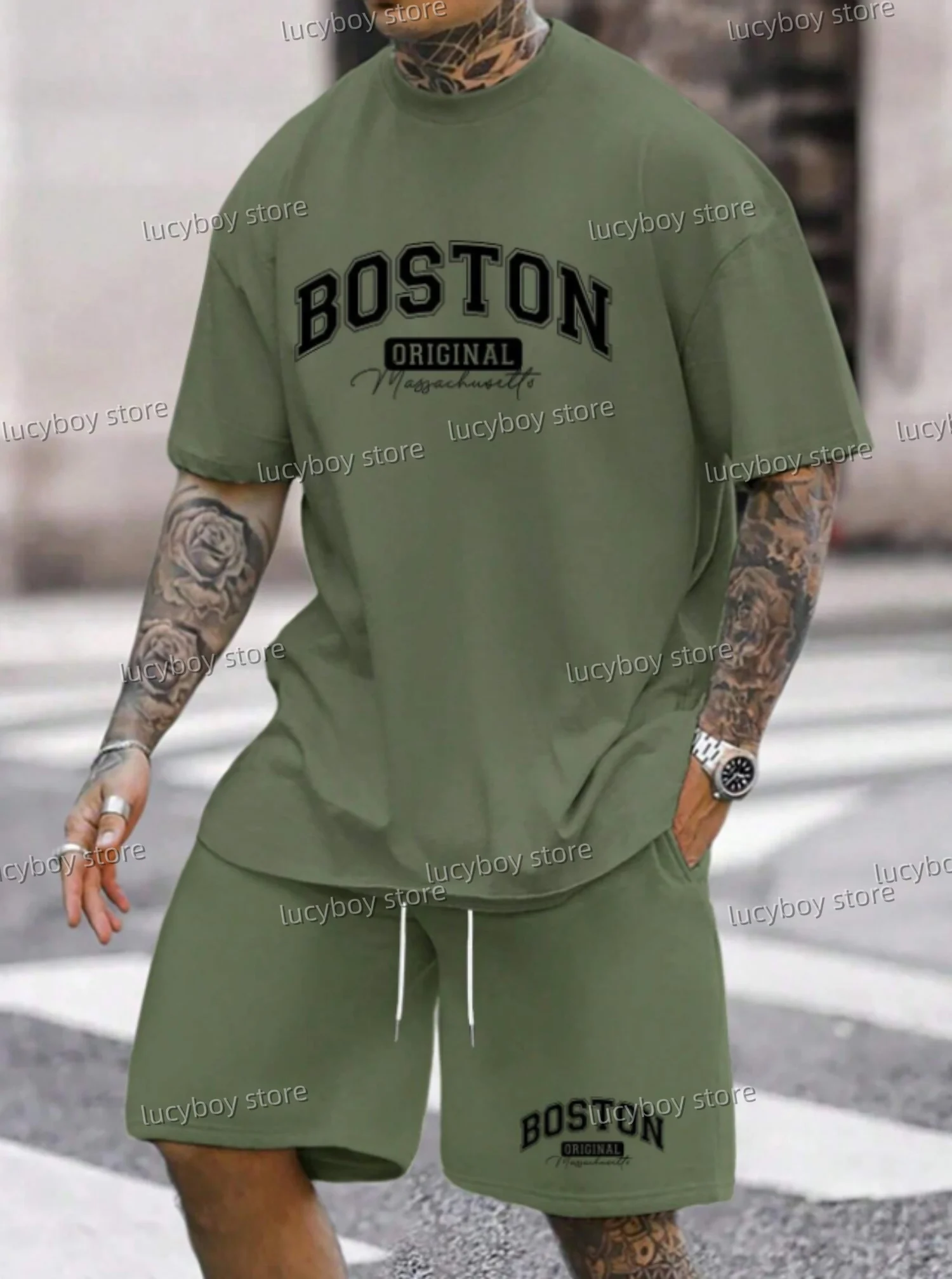 Мужской спортивный костюм с принтом boston 2025