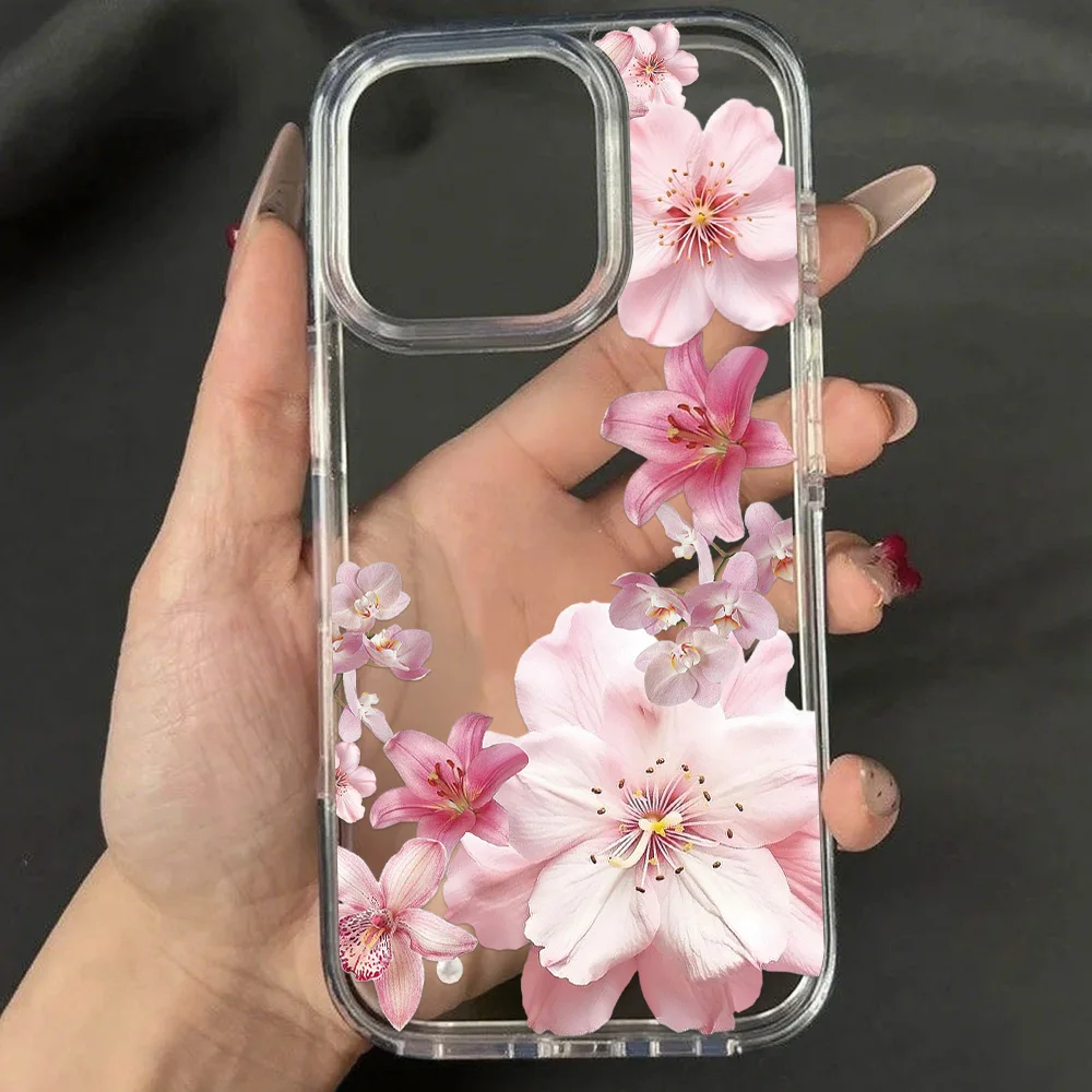 Чехол для телефона с цветком розовой лилии для iphone 16 pro