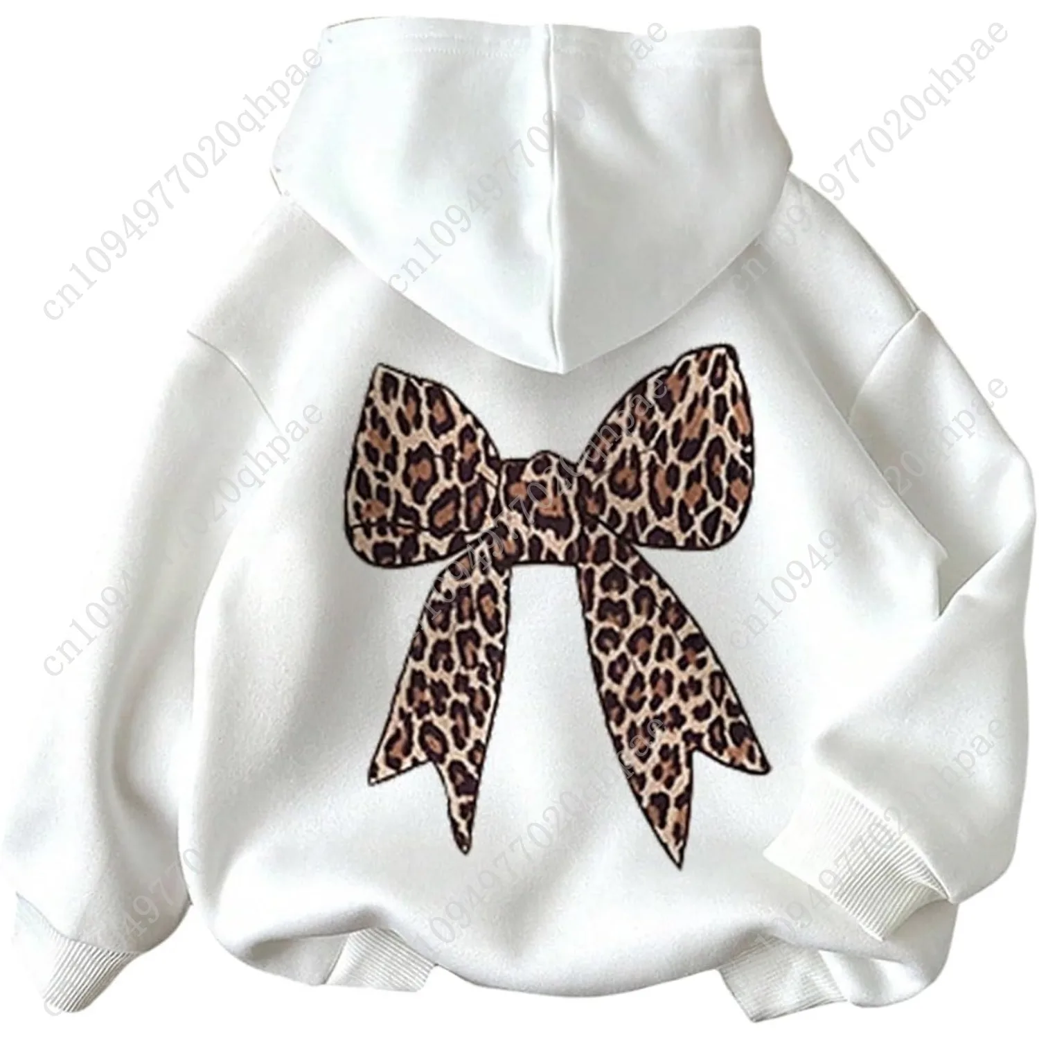 Толстовки с леопардовым принтом и бантом для девочек - Фотография_6