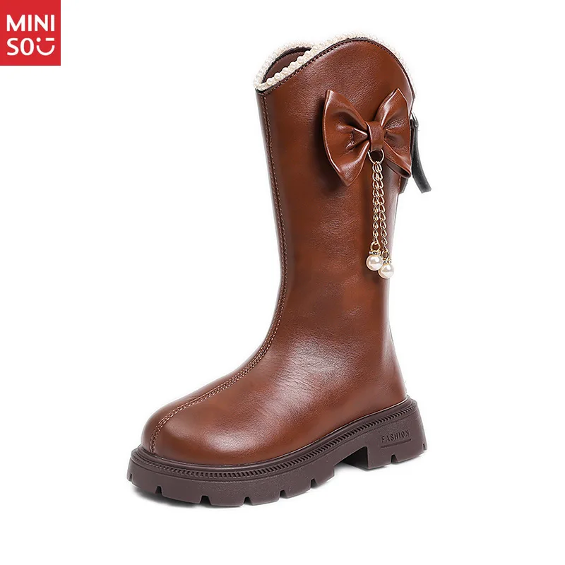 Плюшевые высокие сапоги для девочек miniso 2025 - Фотография_5