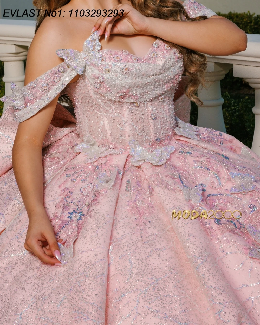 Evlast блестящее розовое платье quinceanera по индивидуальному заказу - Фотография_3