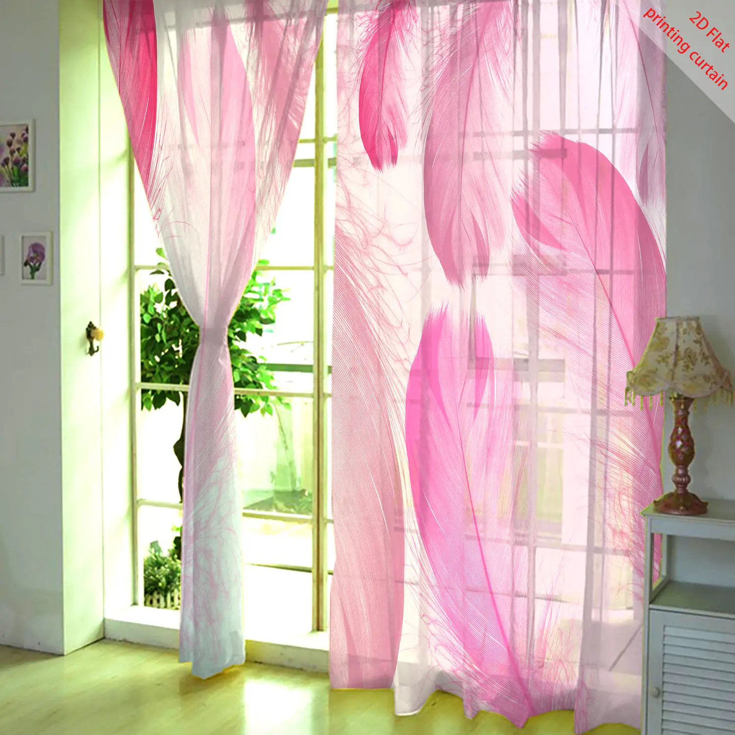 Мечтательная марлевая занавеска с принтом пузырей - Фотография_6