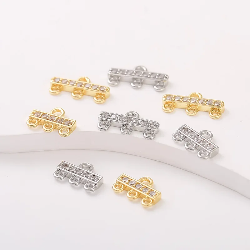 Латунные цирконовые застежки с несколькими отверстиями - Фотография_3