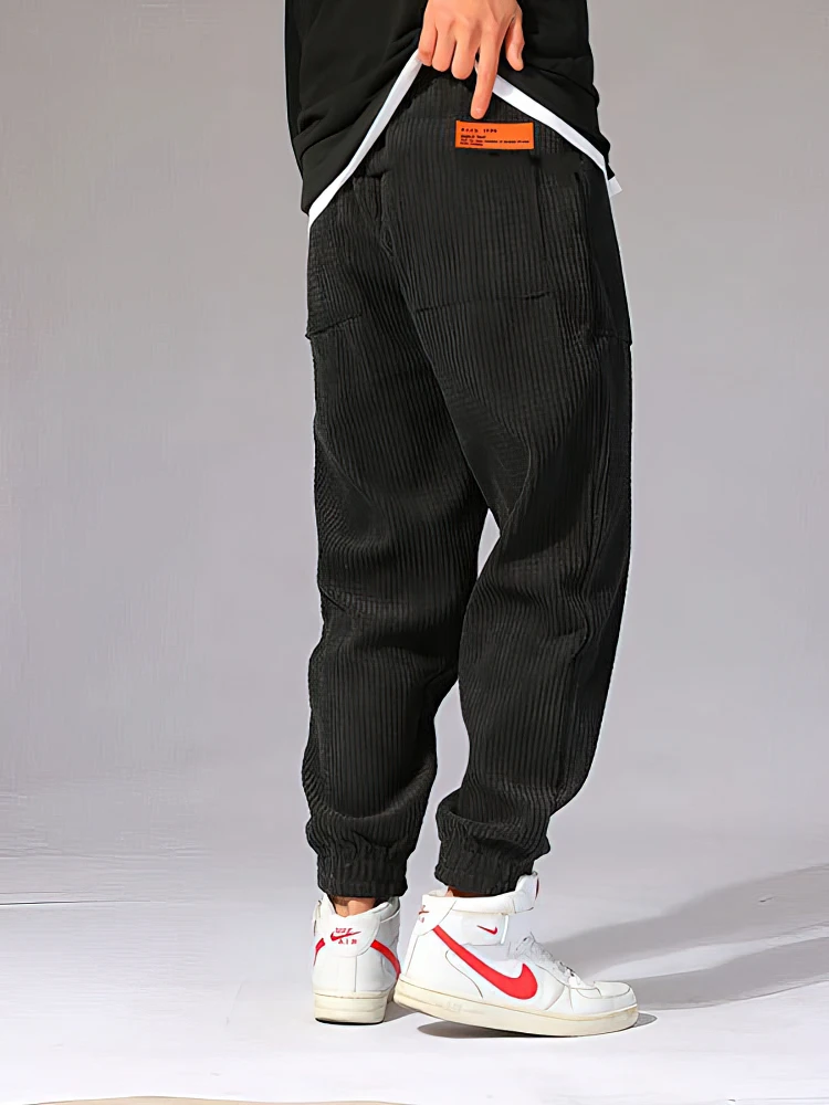 Осень-зима, теплые мотоциклетные вельветовые брюки для бега - Фотография_2