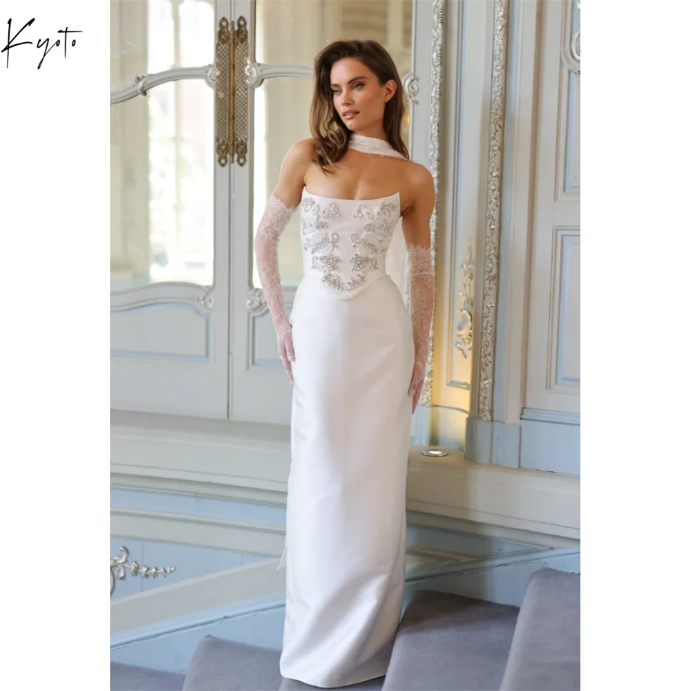 Kyoto белые простые свадебные платья