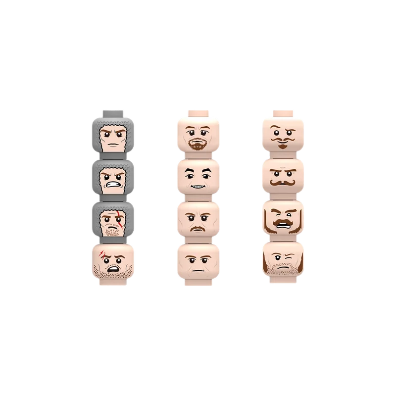 Строительные блоки injured emotional face heads - Фотография_3