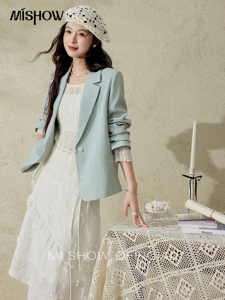 Mishow женский абрикосовый белый полый вязаный свитер - Фотография_5