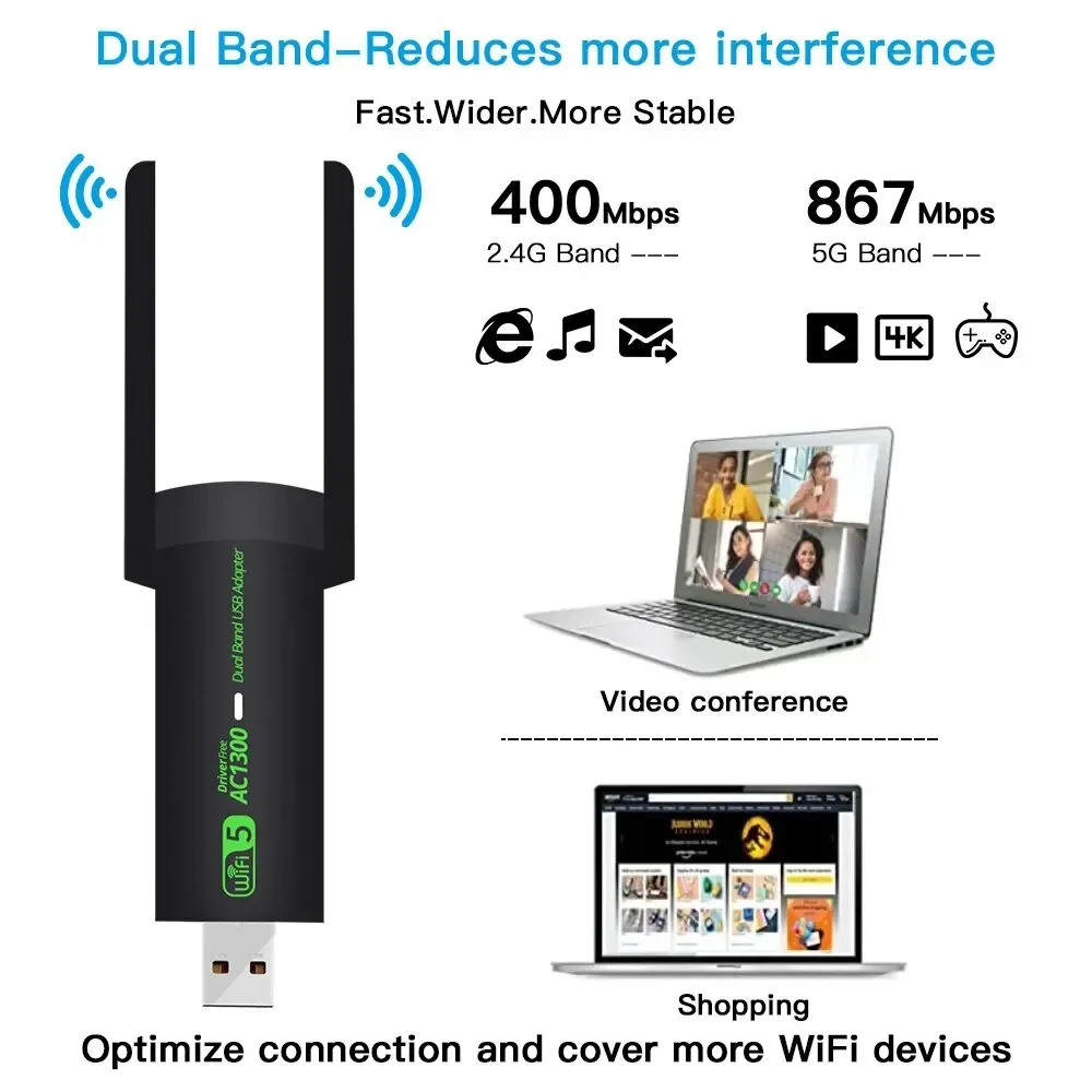 Usb 3,0 wi-fi адаптер 1300 мбит/с - Фотография_2