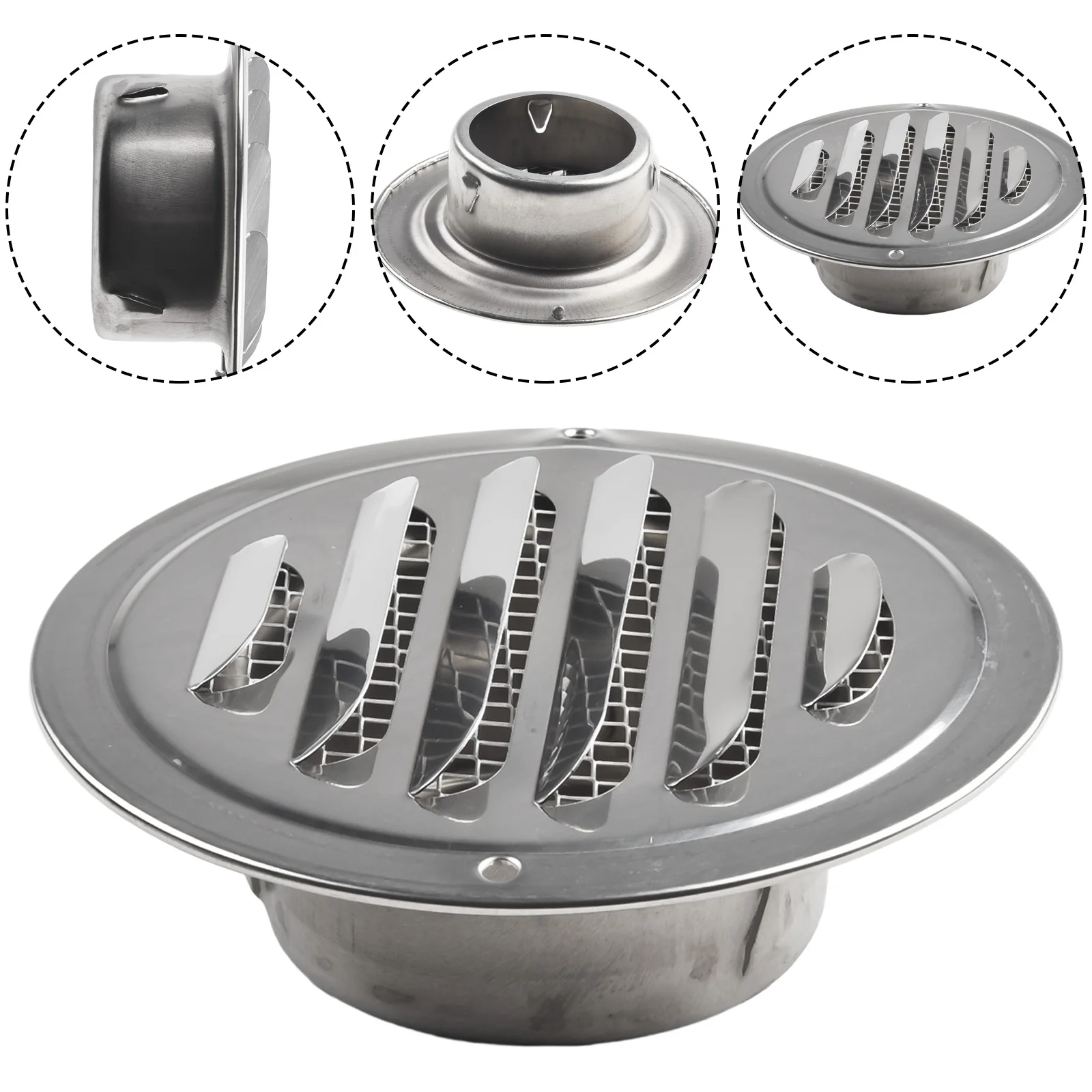 70-300 мм круглая вентиляционная решетка из нержавеющей стали