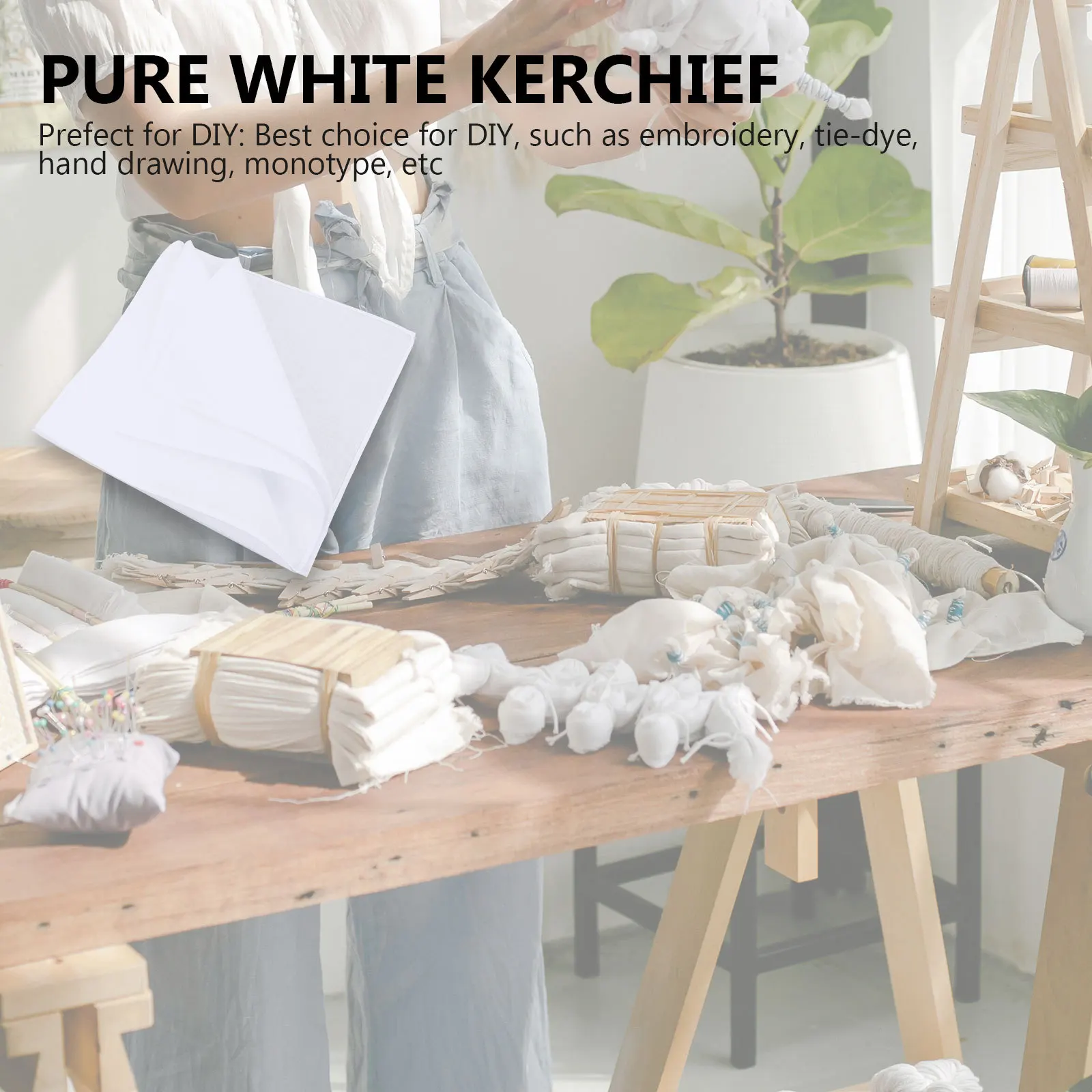 Хлопковое чистое квадратное полотенце для рукоделия «сделай сам» - Фотография_5