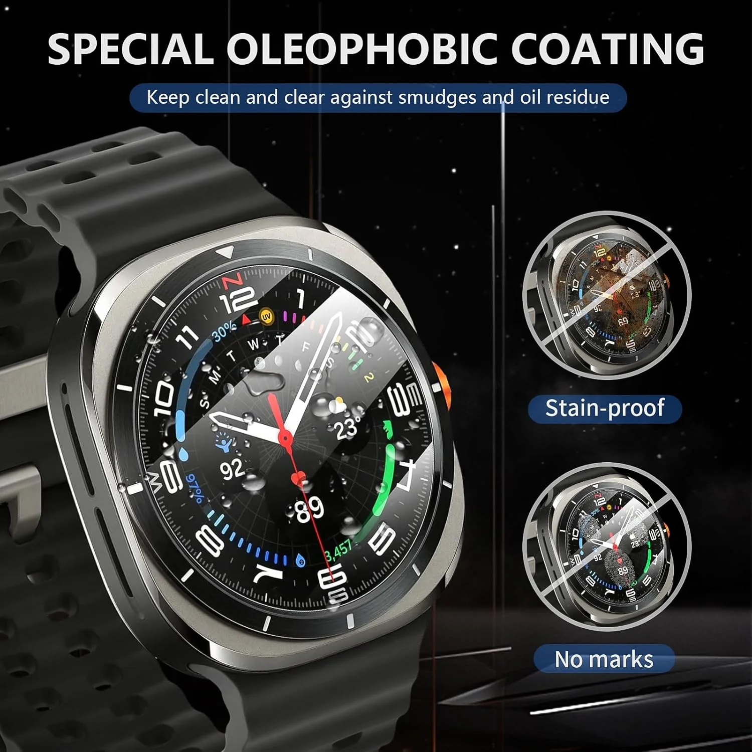 Закаленное стекло для samsung galaxy watch ultra 47 мм - Фотография_3