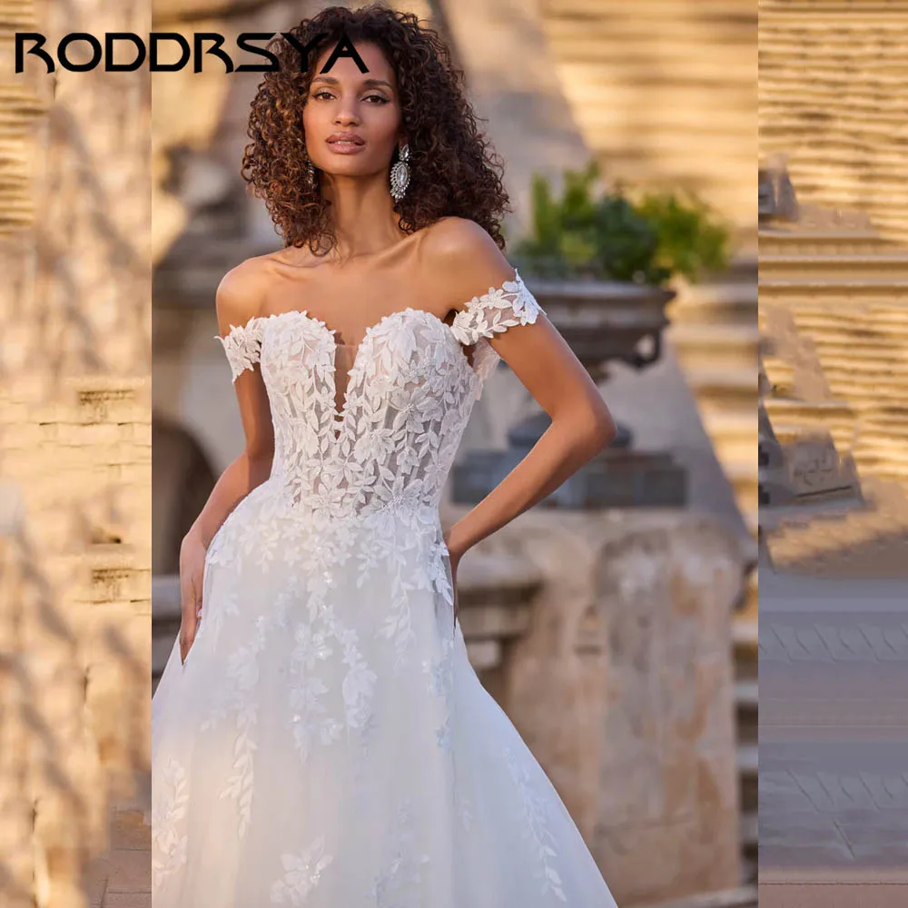 Roddrsya свадебные платья с открытыми плечами и аппликацией - Фотография_3