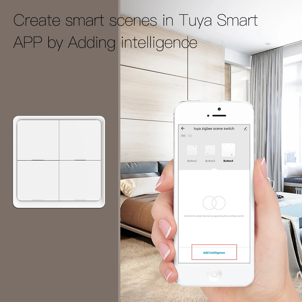 Беспроводной переключатель сцен moes zigbee - Фотография_3