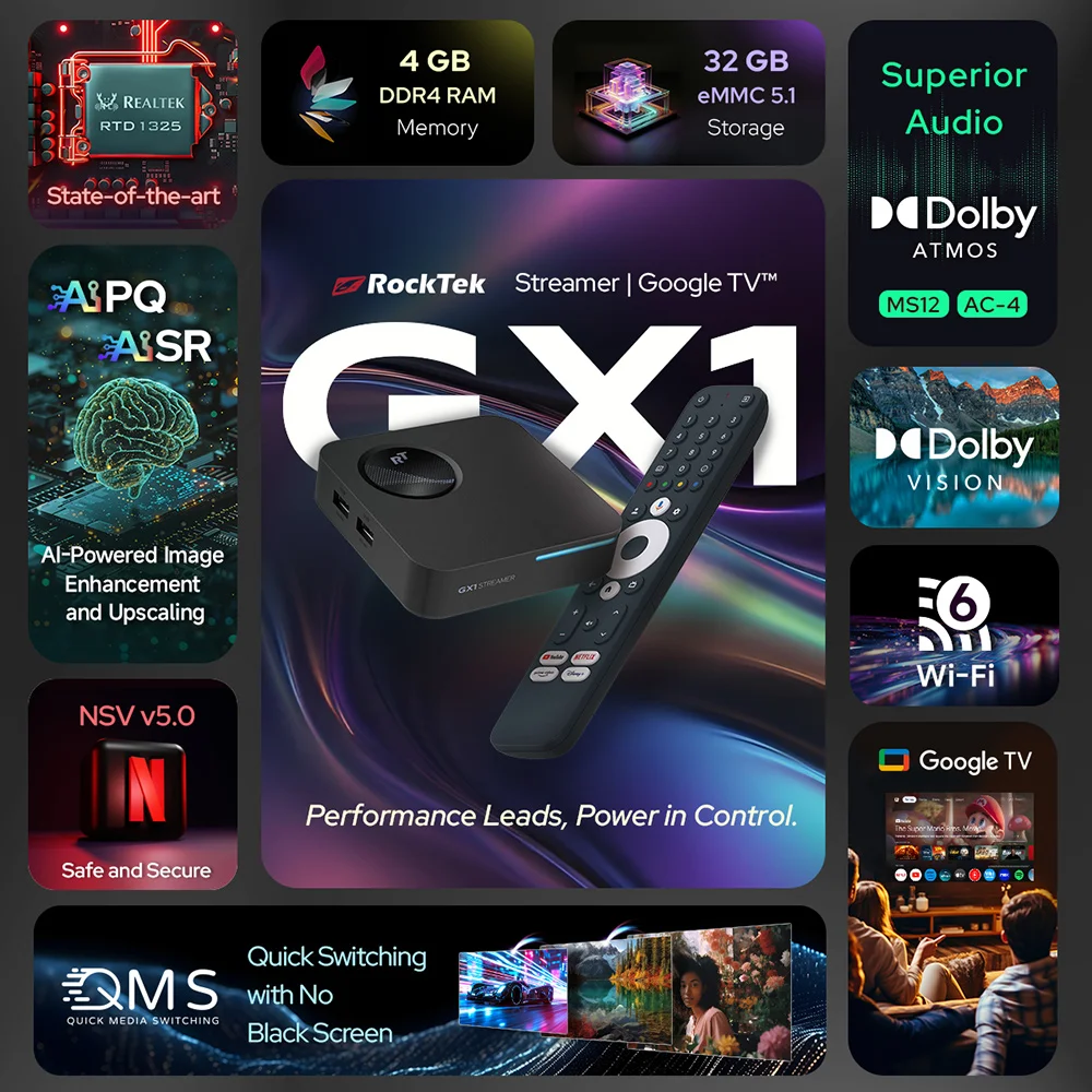 Rocktek gx1 uhd google tv 12 box - Фотография_2