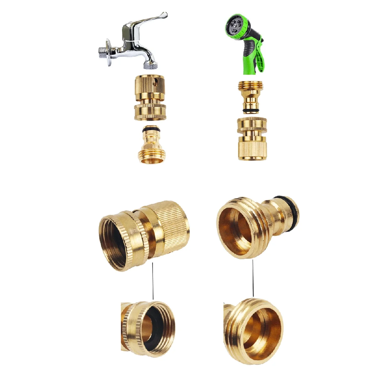 A71p латунный быстрый соединитель с резьбой 3/4 дюйма - Фотография_3