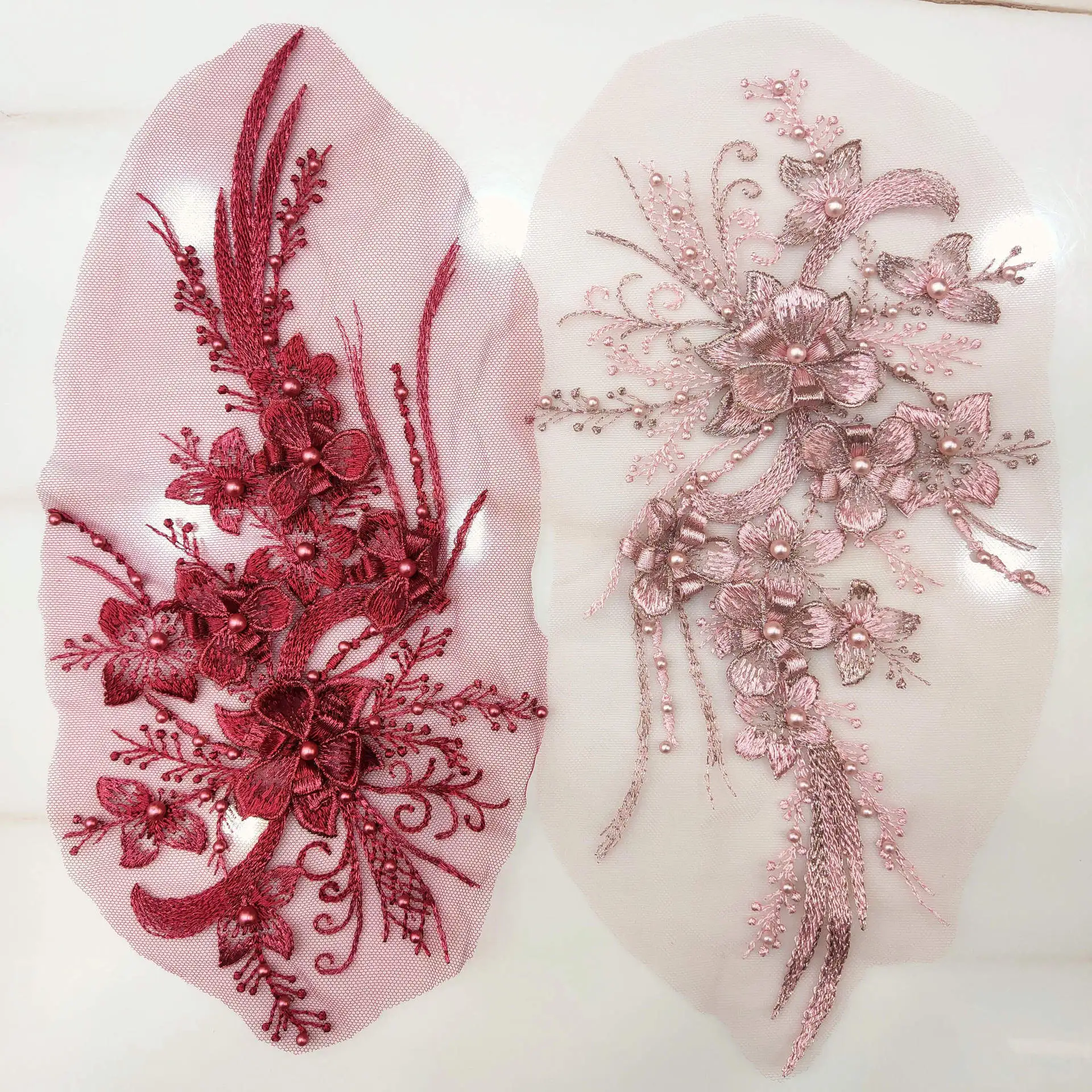 Сетчатая трехмерная вышивка из