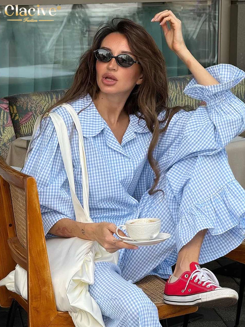 Clacive модный свободный клетчатый - Фотография_4