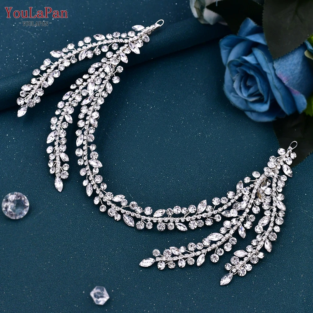 Youlapan свадебная повязка на голову со стразами - Фотография_3