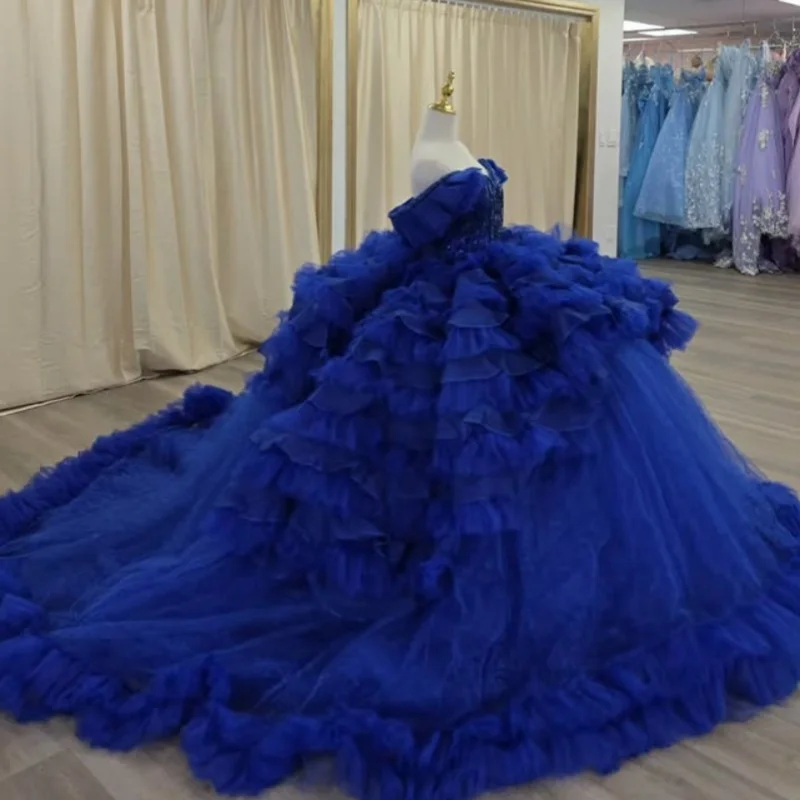 Королевское синее платье quinceanera - Фотография_2