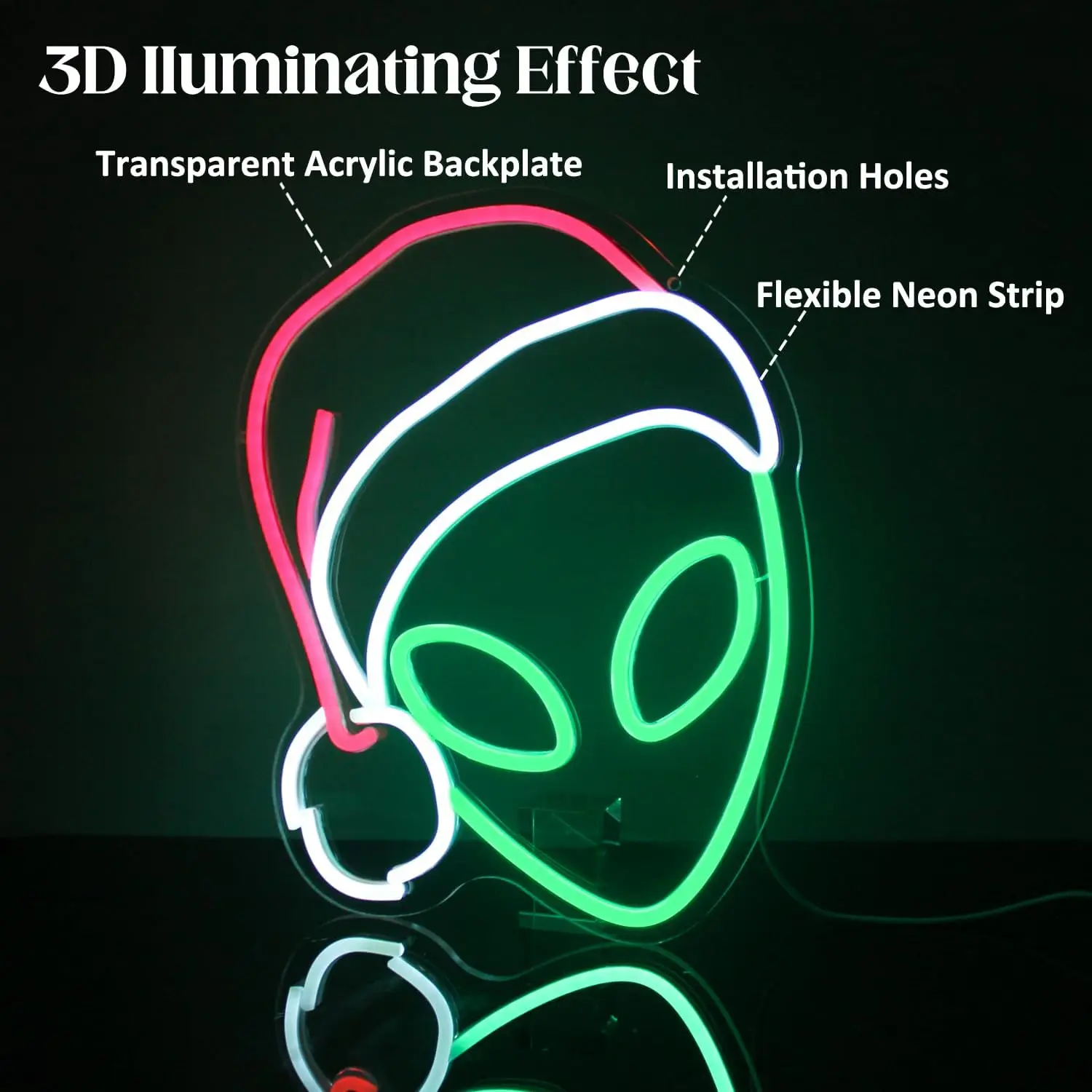 Санта-чужой неоновая светодиодная вывеска для рождественской вечеринки - Фотография_5