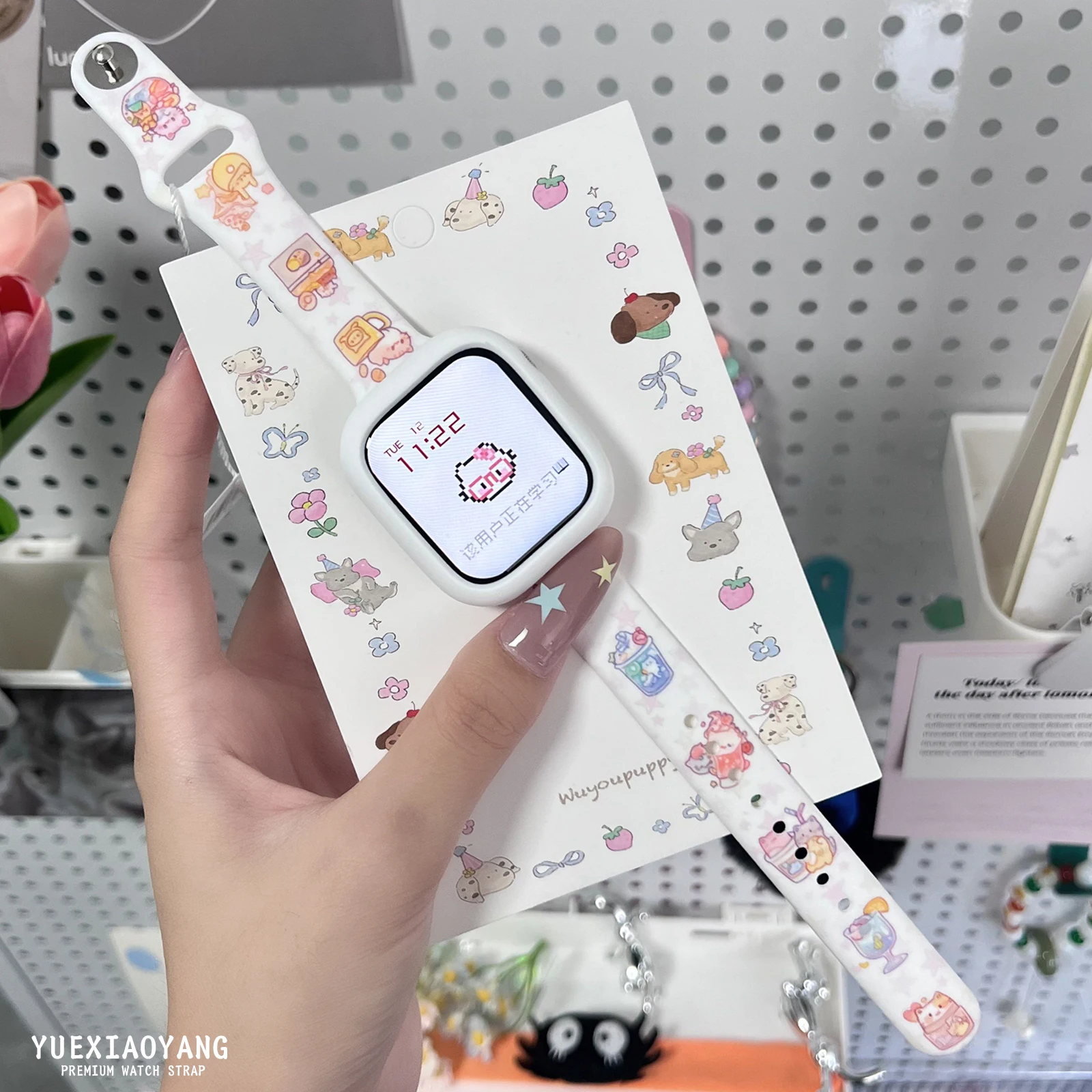 Ремешок с принтом cute cup cat 2 series для apple watch 11
