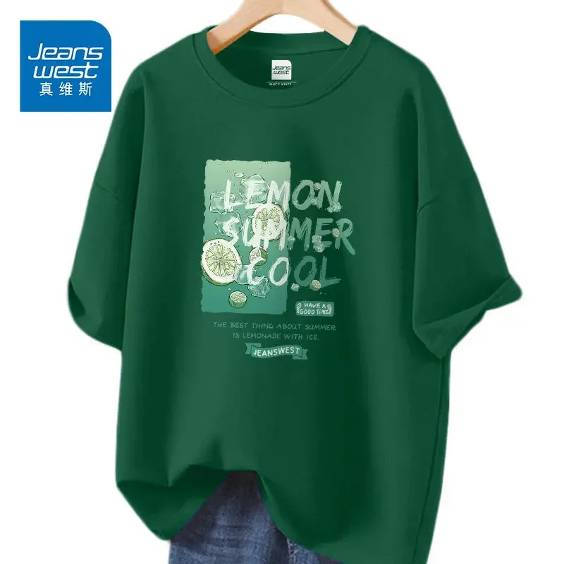 Женская футболка из чистого хлопка с буквенным принтом - Фотография_5