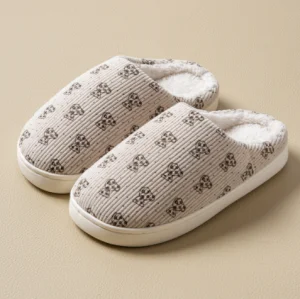 Осень-зима, однотонные плюшевые теплые тапочки - Фотография_4