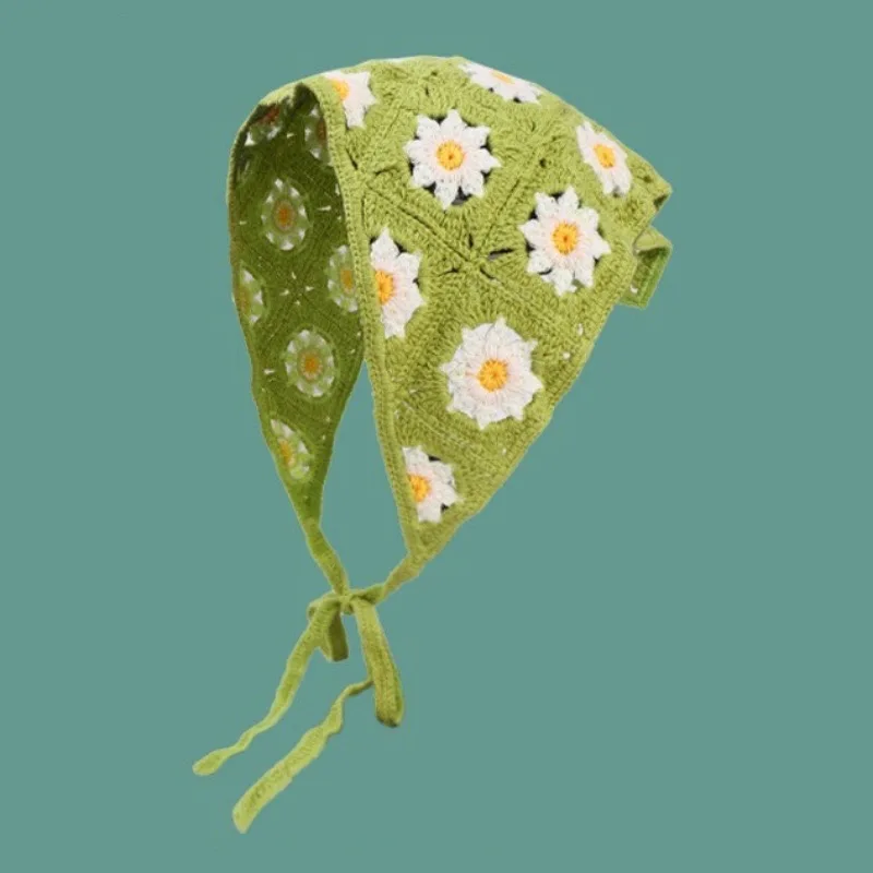 Корейское милое вязаное крючком полое треугольное полотенце ручной работы - Фотография_5