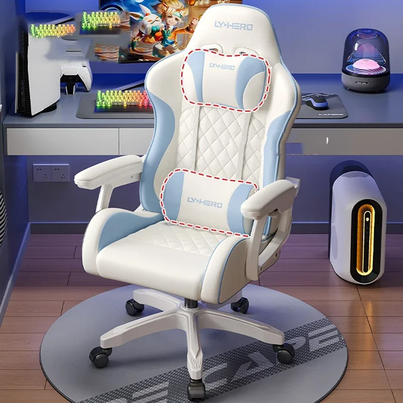 Розовое компьютерное кресло с откидной спинкой - Фотография_6