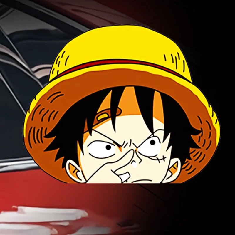 Забавные наклейки luffy peeking at window - Фотография_2