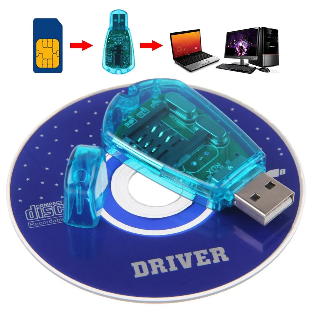 Высокоскоростной портативный синий usb-ридер для sim-карт - Фотография_2