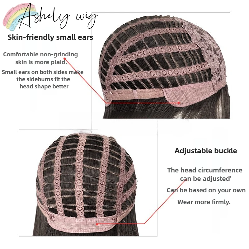 Попельно-розовый парик с челкой - Фотография_3