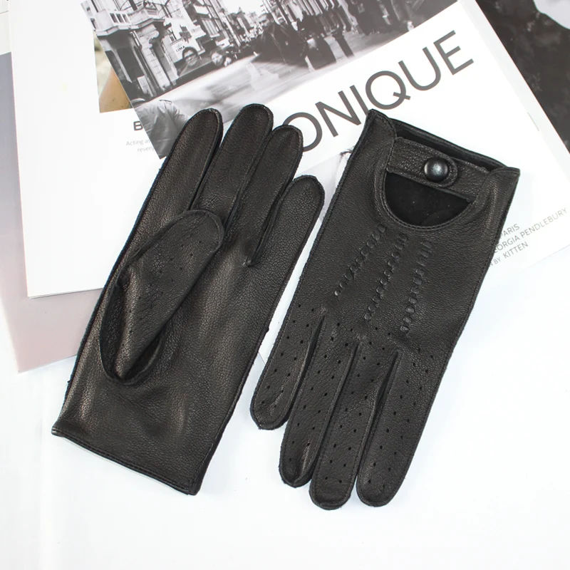 Новые мужские перчатки для вождения из оленьей кожи - Фотография_5