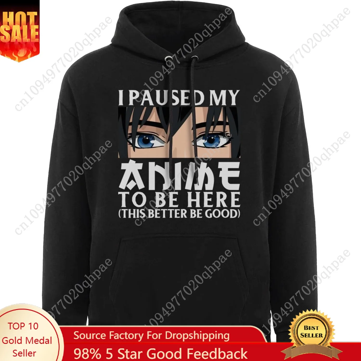 Толстовка с капюшоном в стиле аниме для мужчин-подростков