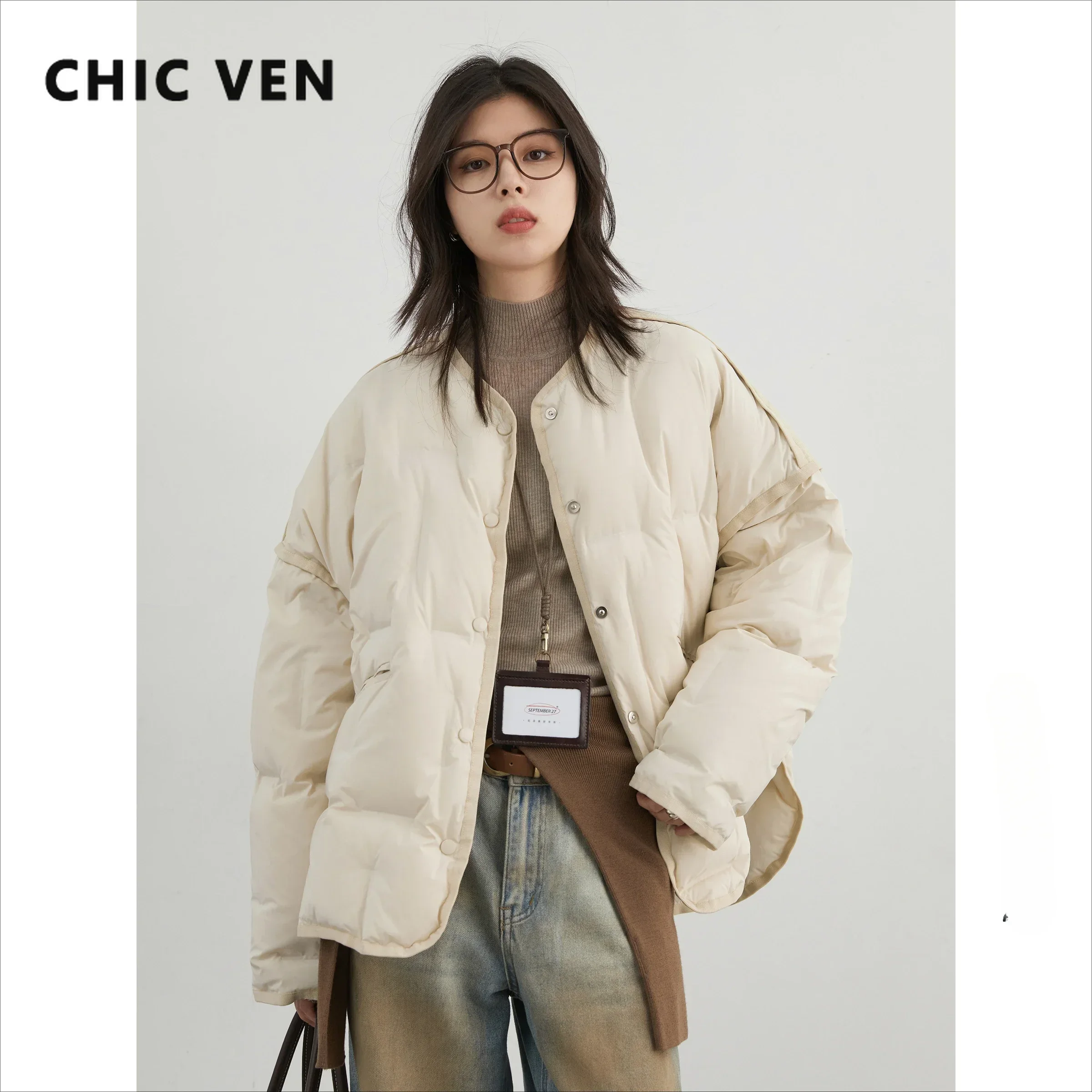 Chic ven женские пуховики однотонные