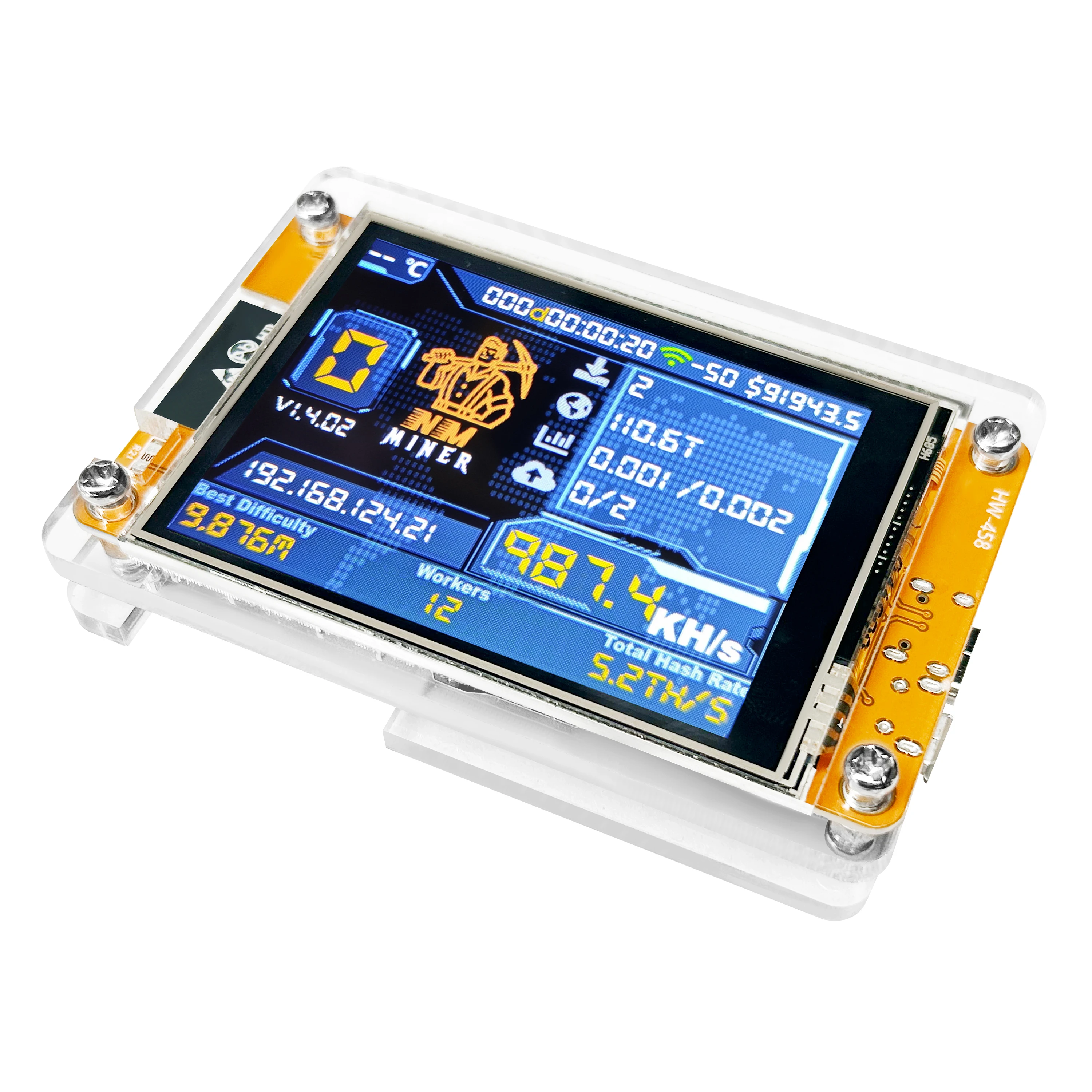Биткойн nerdminer v2 nmminer lucky miner хешрейт 980 кгц/с esp32 2 - Фотография_4