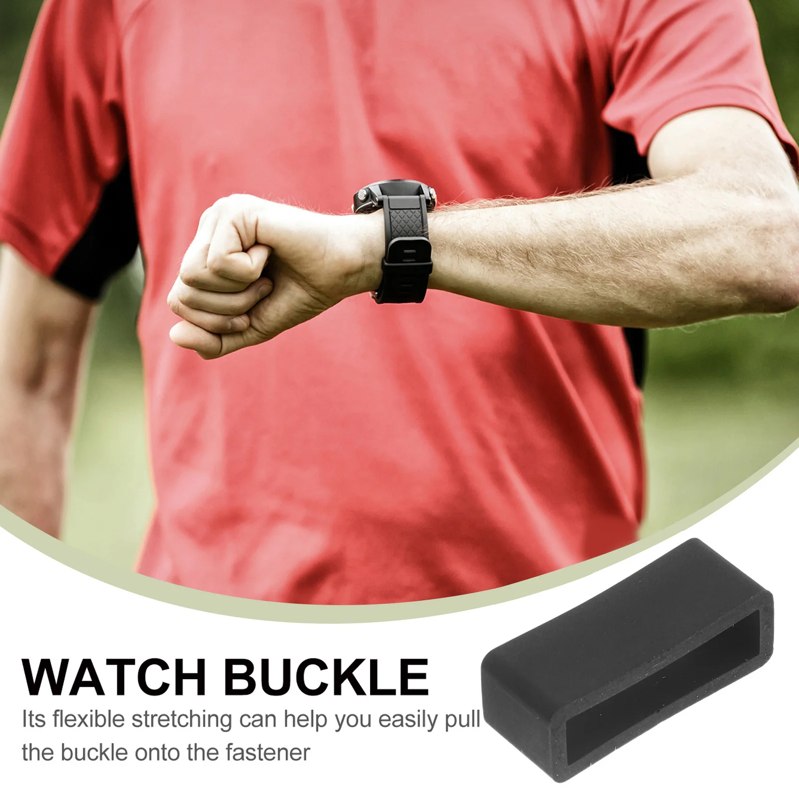 22 мм, черный силиконовый ремешок для часов - Фотография_3