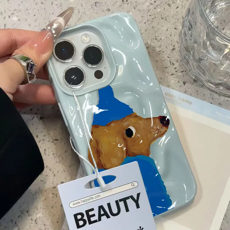 Blue hat puppy folds texture soft - Фотография_4