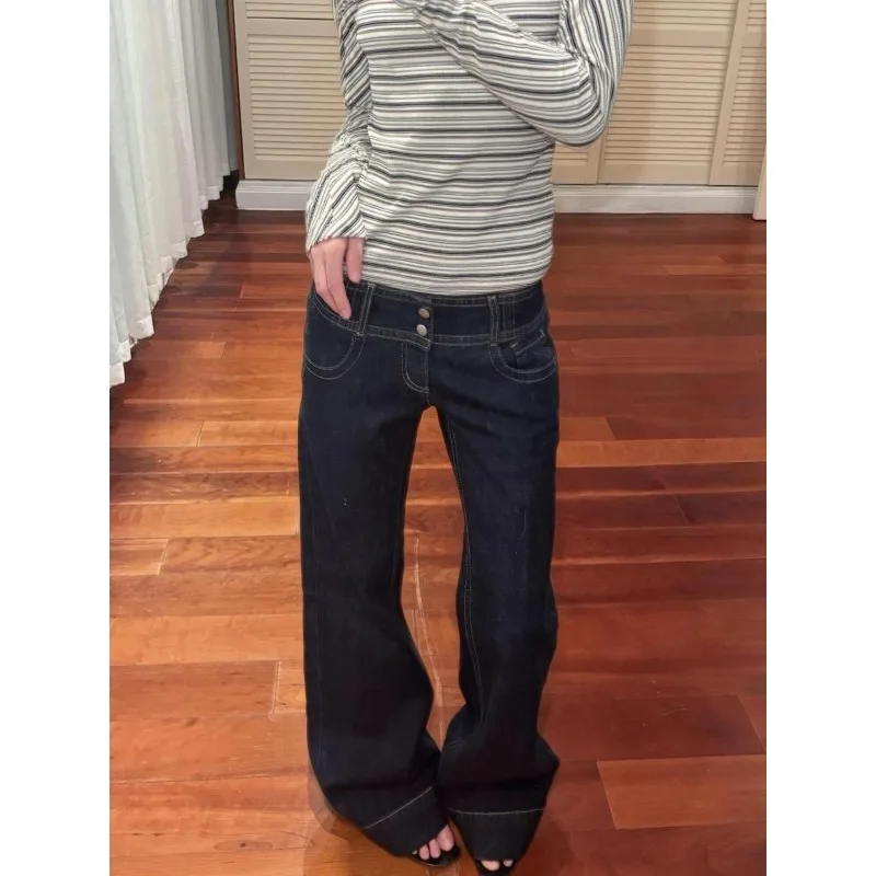 Широкие джинсы с низкой талией в американском стиле ретро - Фотография_3