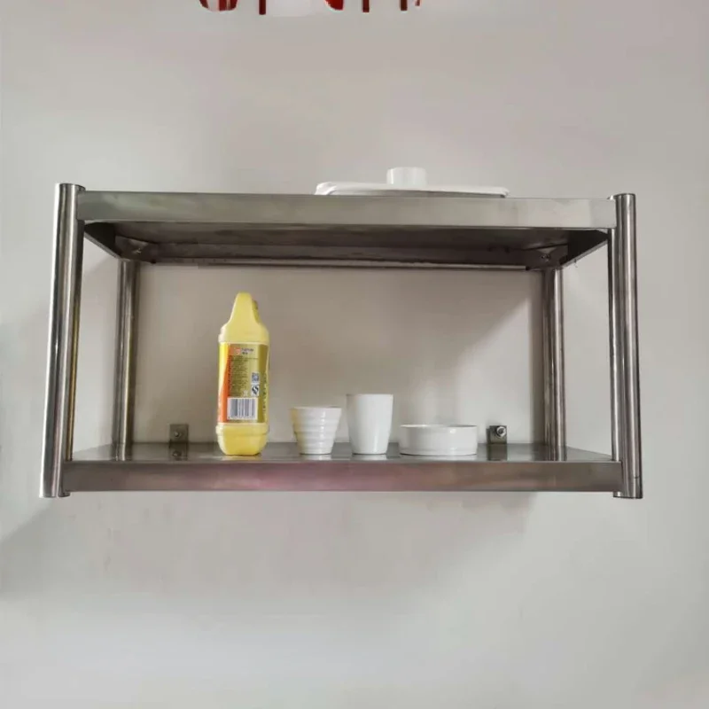 Двухэтажный настенный стеллаж для