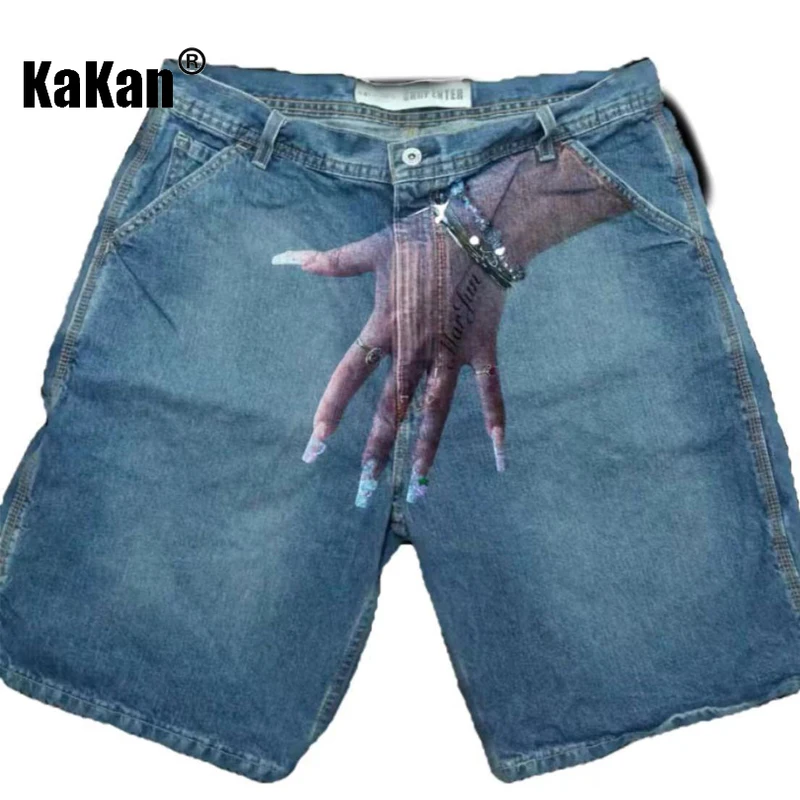 Kakan - новые мужские модные джинсы в стиле хип-хоп y2k - Фотография_2