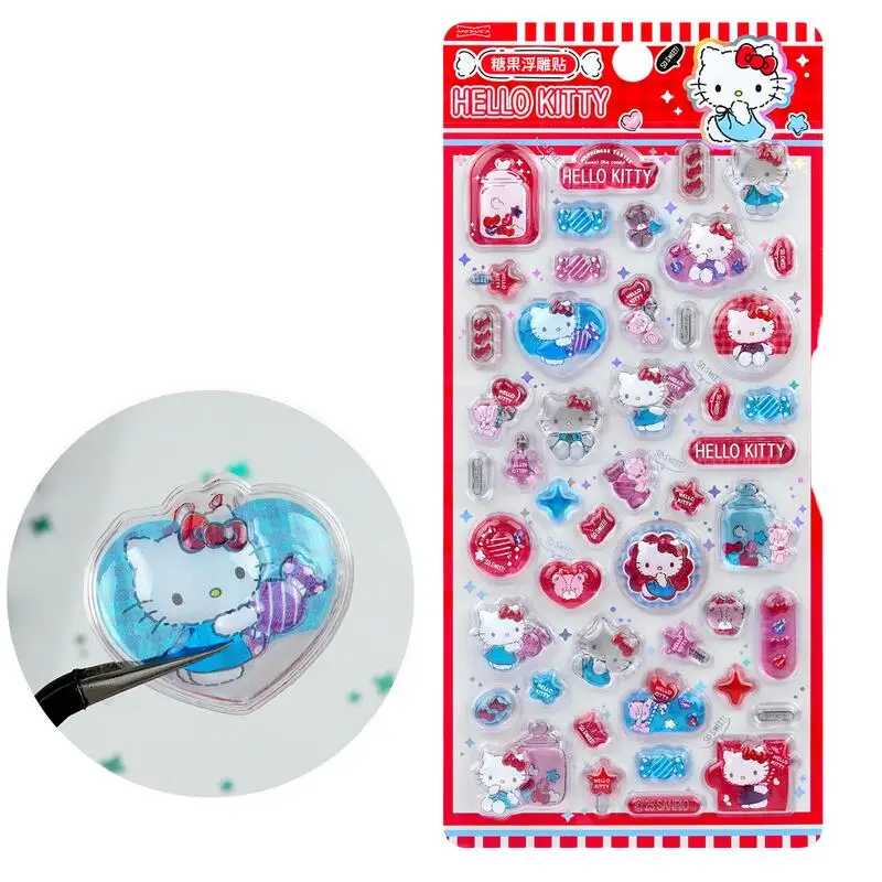 Новые наклейки sanrio candy can hello kitty с кристаллами - Фотография_5